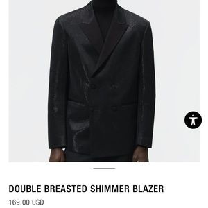 Mens BRAND NEW ZARA Double Breasted Jacket Sz 38R